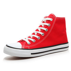 2018 new high gang couples canvas shoes wholesale  red 35