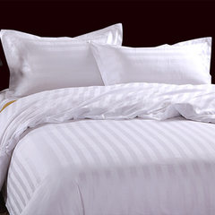酒店布草宾馆纯棉被套被罩 床上用品 加密缎条 厂家批发定制 40S普通 160x215被套（1.0床）