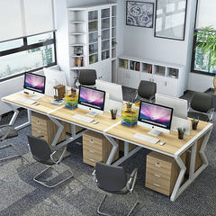 新款办公家具员工简约时尚电脑桌椅组合4人位屏风办公桌可定制6人 黑板+白架（不含柜） 4人位