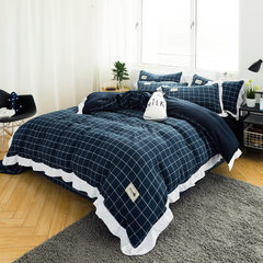 New yarn-dyed water-washed cotton four-piece bed s 220 * 240 