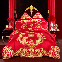 All cotton satin wedding celebration four sets of  1.5m bed / 1.8m bed (quilt cover 200*230CM) 