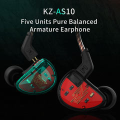 KZ AS10动铁耳机十单元入耳式音乐耳机平衡动铁运动手机通用线控