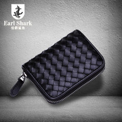 Earl shark knitted purse pocket purse female leather mini pocket purse small pocket purse short zipper card Violet