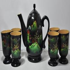大漆描金茶杯 平遥传统漆器茶则杯子 纯手工老漆茶具原创设计定制