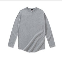 2018新款男士纯棉纯色长袖T恤 灰色 xxl